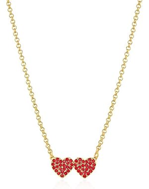 Pave Heart Mini Red Pendant Necklace