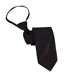 Poly Satin Pre-tied Extra Long Zipper Tie (Black)