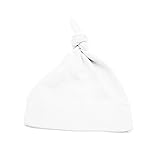 Mato & Hash Unisex Baby 100% Cotton Adjustable Knot Hat - White CA55