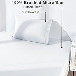 YIYEA Twin Fitted Sheet with Pillowcase, Premium