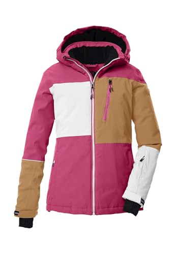 killtec Fille Veste de ski/veste fonctionnelle avec capuche et jupe pare-neige KSW 442 GRLS SKI JCKT, pink, 176, 43162-000