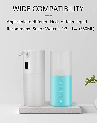 Lupekabe Automatic Soap Dispenser Touchless Foaming Soap Dispenser 350ml / 12oz, Hand Sanitizer Dispenser Hands Free Foam Soap Dispenser for Bathroom, Kitchen (White)