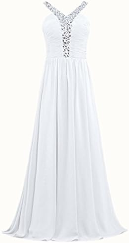 XGSD Women's Dress Long Evening Dress Beaded Chiffon Party Bridesmaid Party Pageant Dress