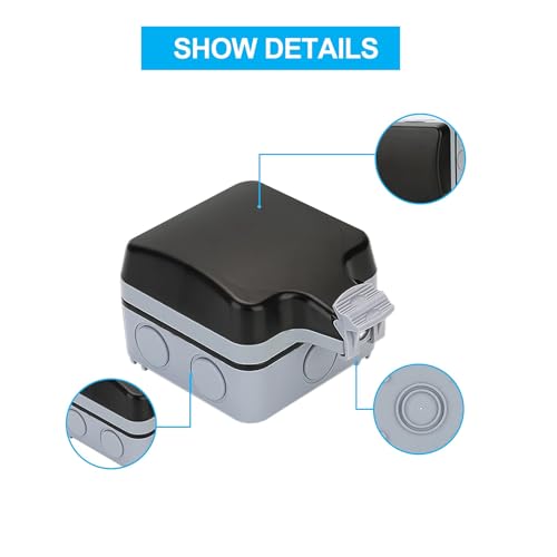 Kowvowz Double Socket Wall Electrical Outlets, Waterproof Outdoor Socket, Box With Usb Charging Port For Home Bathroom Garden Garage Yard