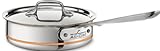All-Clad 6402 SS Copper Core 5-Ply Bonded Dishwasher Safe 2-Quart Saute Pan with Lid Cookware, Silver