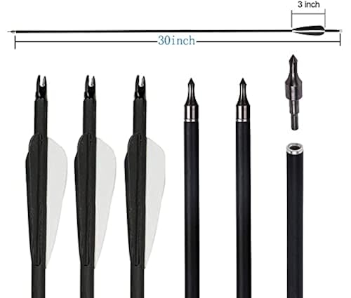 12 Flèches Carbone TOPARCHERY Spine 400 - 30 Pouces - ID 6.2mm Pour Arc Compound Ou Recurve