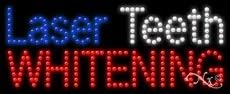 LED Laser Teeth Whitening Sign for Business Displays | Horizontal Electronic Light Up Sign for Dentistry | 11"H x 27"W x 1"D