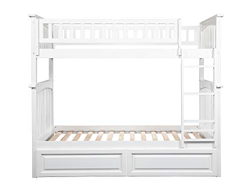 Atlantic Furniture Columbia Bunk Bed With 2 Raised Panel Bed Drawers Twin Twin White Pricepulse