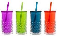 Aladdin 10-01850-025 16 Oz. Classic Plastic Tumbler Assorted Colors