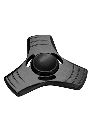 CompuClever Tri-Spinner Fidget Toy High Speed Aluminum Alloy Material Ceramic Bearing Hand Spinner for ADD ADHD EDC Anxiety Autism Black