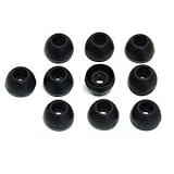 Medium Black color Silicone Replacement Ear Buds Tips 5 Pair for Audio-Technica Skullcandy Monster Sony Ultimate Ears Sharp Sennheiser Plantronics TDK Phillips Panasonic Denon Griffin JVC