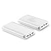 [Upgraded] 25000mAh Portable Phone Charger, External Battery Power Bank Backup Pack with Dual USB Output for IPhone IPad Samsung Cell Phones and More USB Chargeable Devices-White