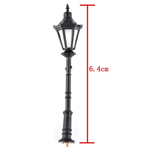 Iceyon 1:75 Scale Street Lamp Model LED Courtyard Lamppost Street Park Light Model Railway Model Trains Pack of 8 (H-6#) - Thumbnail 2