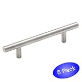 Cosmas 305-96SN Satin Nickel Cabinet Hardware Euro Style Bar Handle Pull, 3-3/4