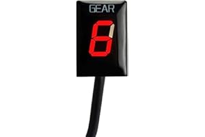 PETCHOR Motorcycle Gear Indicator 6 Speed Digital Gear Indicator, Gear Shift Indicator LED Display Compatible with Yamaha, Re