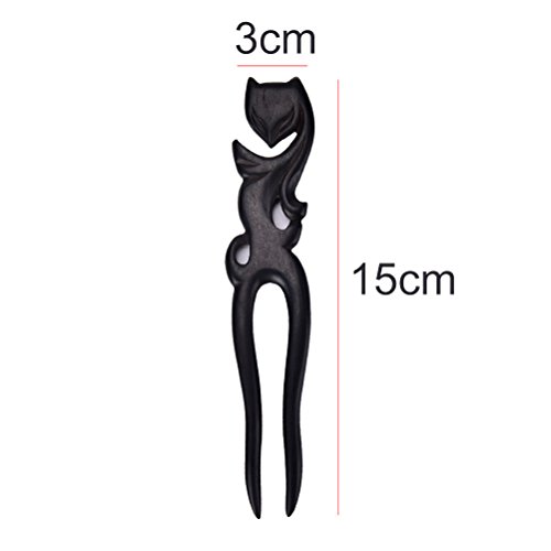 1 Pcs Wooden U-fat Fox Shape Plug Hair Fork Hair Clips Stick Pin Handmade Hair Accessories for Girls Womens by Team-Management - Thumbnail 5