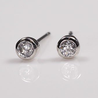 [キュートジュエリー]Cute jewerly プラチナ ダイヤモンド ピアス プラチナ・ダイヤ0.1ct（SIクラス・鑑別書カード付） スタッドピアス（フセコミ）