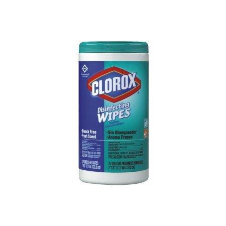 Clorox 15949EA Disinfecting Wipes, 7 x 8, Fresh Scent, 75 Per Canister