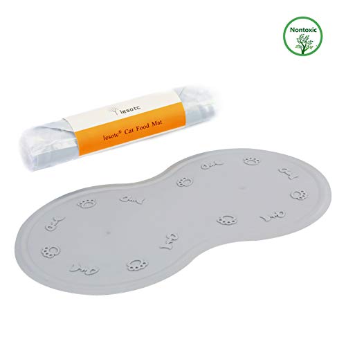 image for lesotc Dog Cat Bowl Mat, Pet Food Mat, Pet Feeding Mat, FDA Silicone C