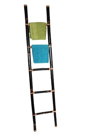 Naturesco Dekorativer Handtuchhalter, Bambusleiter dunkelbraun 190cm