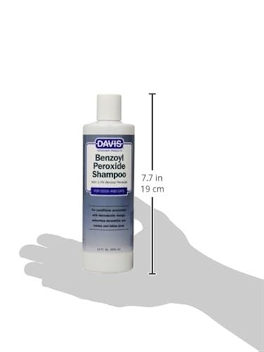 Davis Benzoyl Peroxide Medicated Dog Cat Shampoo, 12 oz