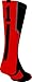 TCK Player Id Black/Scarlet Number Crew Sock (#1 - Single Sock, Large)