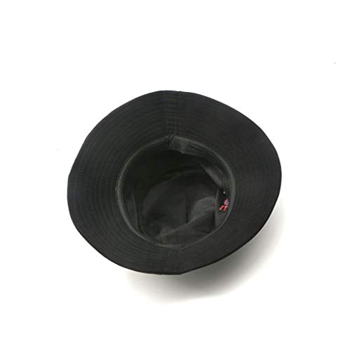 Sinfu Fishing Hat,Women Men Fashion Simple 'Hide' Letter Embroidered Solid Color Casual Visor Collapsible Basin Cap (Black) - Thumbnail 3