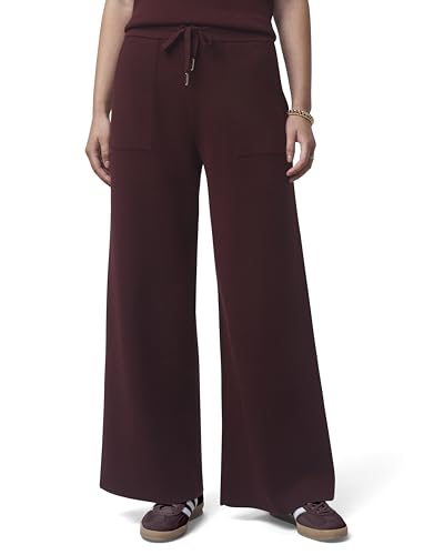 Splendid Women's x @Cellajaneblog Sweater Wide Leg Pant, Rosewood, Large