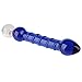 Beauty7 Anal Plug Anal Butt Plug Flower End Glass Dildo Swirls Mushroom Glans Tip G-Spot Anal Vaginal Massager Pleasure Wand Sex Toy for Adult