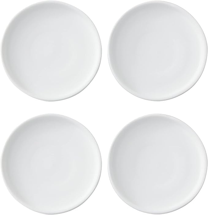 Photo 1 of Woiida 4 inch Matte White Ceramic Plant Saucer (4 Pack)-Ceramic Drainage Tray for Plant Pot-Planter Saucers 4 5 6 7 8 9 10 11 12 13 14 Inch