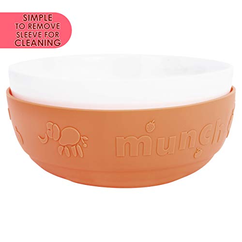 image for Jervis & George Kids Tempered Glass White Bowls with Silicone Sleeve �