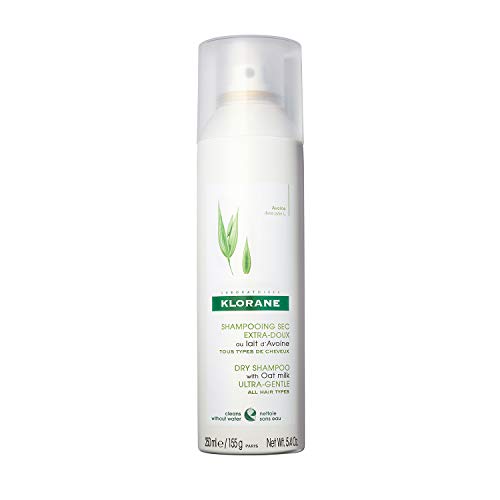 Klorane Dry Shampoo with Oat Milk, Ultra-Gentle, All Hair Types, No White Residue, Paraben & Sulfate-Free, Jumbo Size, 5.4 oz.