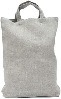 Tote Bag - 35x40 cm - 100% LINEN CANVAS - Shopping Bag - Natural Linen Gray - Not Dyed