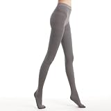 Fytto Style 1026 Women's Comfy Compression Socks, 15-20mmHg, Pantyhose, Gray, Small Size