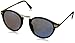 zeroUV Vintage Inspired Round Horned Rim P-3 Frame Retro Sunglasses (Black-Gold Ice)