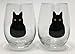 Circleware Black Cat Stemless Wine Glasses, Set of 2, Home & Kitchen Funny Party Entertainment Dining Glassware for Water, Beer, Juice, Ice Tea, Whiskey Bar Beverage Cup Gifts, 18.9 oz