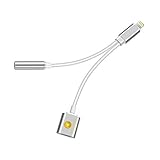 Lightning to 3.5mm Audio Adapter, and Lightning Charging Port for iPhone 7, iPhone 7 Plus (Silver)