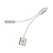 Lightning to 3.5mm Audio Adapter, and Lightning Charging Port for iPhone 7, iPhone 7 Plus (Silver)