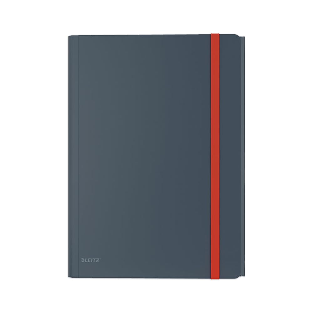 Leitz A4 3- Flap Folder with Pocket, 150 Sheet Capacity, Cosy Range, Velvet Grey, 46190089