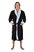 Del Rossa Men's Fleece Robe, Contrast Shawl Collar Bathrobe