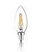 Hyperikon LED Edison Filament Candle 4-Watt (40-Watt Equivalent) ,Dimmable, Blunt Tip, Small Base (E12), 2300K (Amber Glow, 340&deg;-Beam Angle primary
