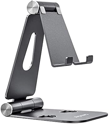 MS2PXL-094 Suporte de secretária ajustável de tamanho XL (2 PIVÔS) para TELEMÓVEL/Tablet, cinzento