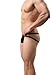 ONEFIT Sexy Men's Magic Striped Underwear Briefs G-string Swimsuits with Pouch, Black, Small