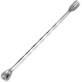 Handy Housewares 10" Twisted Stainless Steel Cocktail Drink Mixing Bar Spoon with Garnish Fork (1)
