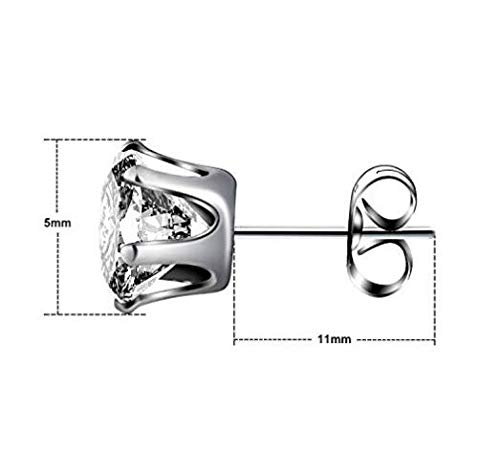 Earrings, Jsmoris 316 Surgical Stainless Steel Womens Cubic Zirconia Stud Earrings Multicolor Set Ear Piercing 8 Pairs