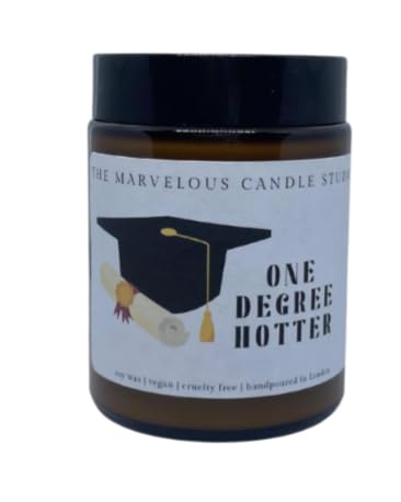 One Degree Hotter Candle 8oz | Graduation Gift for Daughter Son Friend | Grad Present for Her for Him | College Masters Degree Diploma Phd Funny Novelty Candle Gifts (Graduation)