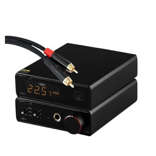 L6AS0F7 E30 II Decoder + L30 II Headphone Amplifier+RCA Cable(E30II-L30II Black)
