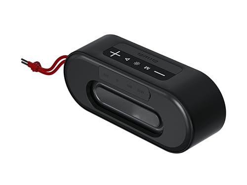 Aiwa Bocina Bluetooth Portátil 20W RMS con Luces LED, Bluetooth 5.3, Sonido Estéreo TWS, Resistente al Agua IPX5, Radio FM, Entradas USB, AUX y TF, Batería 3000 mAh, Ligera y Compacta Color Negro
