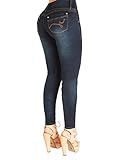 Curvify High Waisted Butt Lifting Stretch Jeans | Slimming Lift Skinny Jeans 837 (Natty Blue-6)