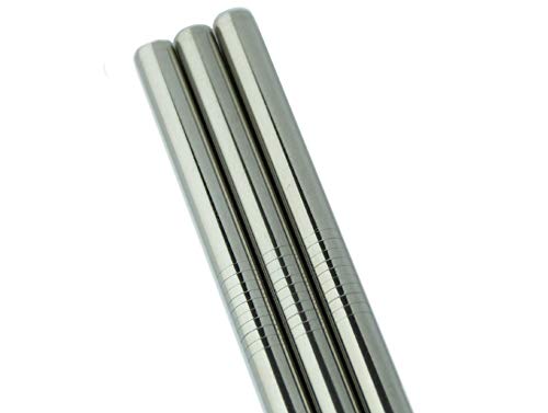Pandaru Edelstahl Bubble Tea Strohhalme Silber - 12er Set Metall Trinkhalme + Reinigungsbürste + Stoffbeutel… – Bild 4